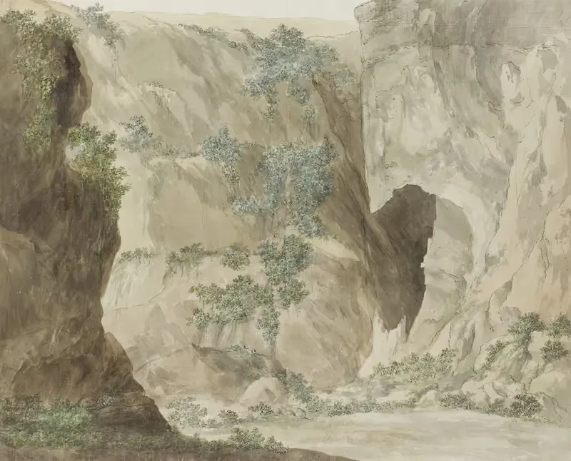 Buitenwand van de grot Oreille de Denys — Abraham-Louis-Rodolphe Ducros