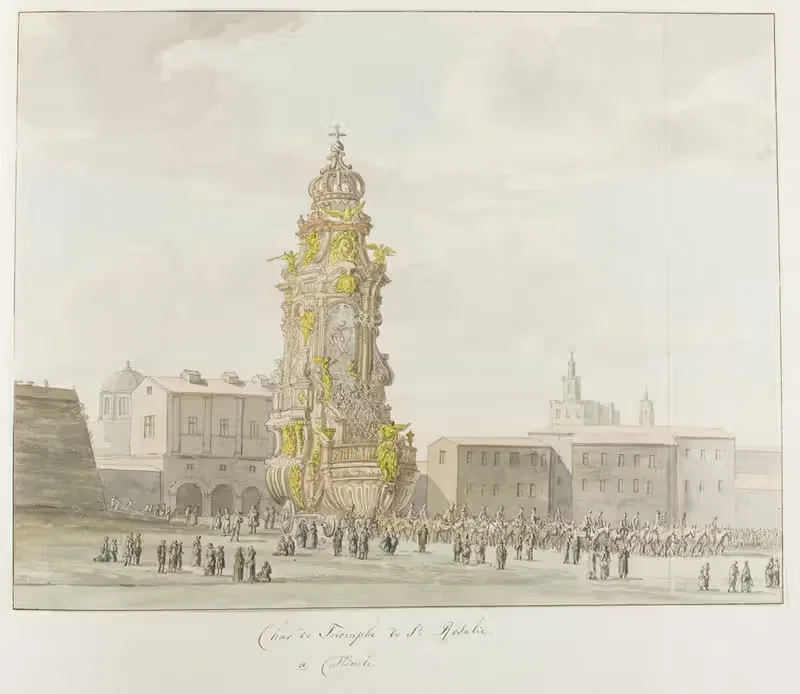 Triomfwagen voor Santa Rosalia — Abraham-Louis-Rodolphe Ducros