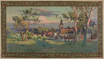 Деревня с церковью by Поль Леон Феликс Шмитт, 1902 — digital art print download