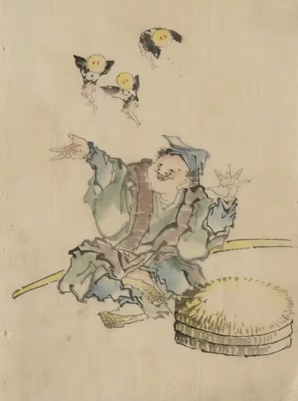 Мужчина, сидящий на земле by Кацусика Хокусай, 1830-1850 — digital art print download