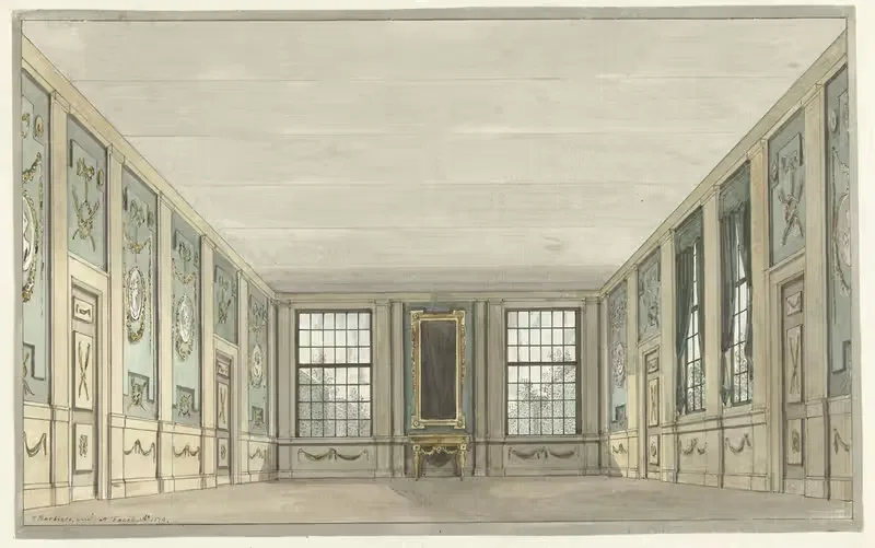 Ontwerp voor een toneeldecor van een interieur — Pieter Barbiers
