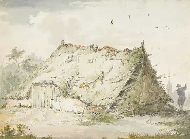 Разрушенная ферма by Питер Бартоломеус Барбиерс, 1782 - 1837 — digital art print download