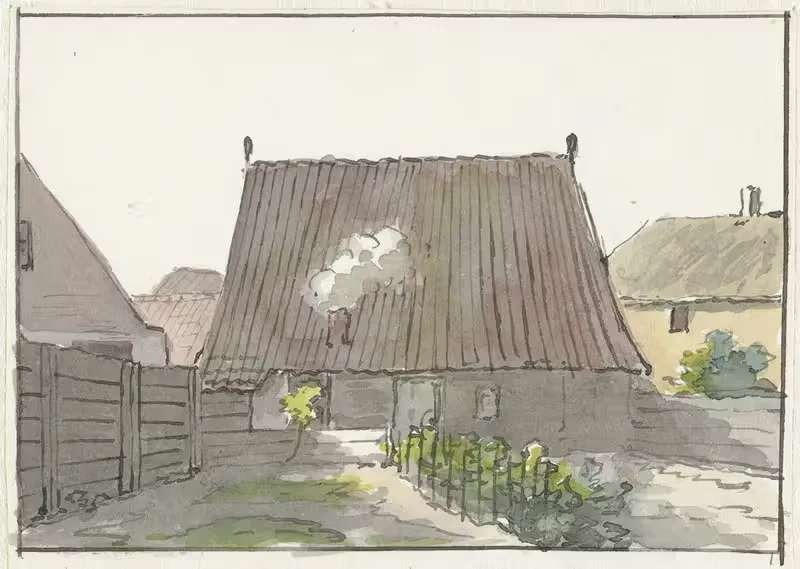 Дом с задним двором by Питер Бартоломеус Барбиерс, 1782 - 1837 — digital art print download