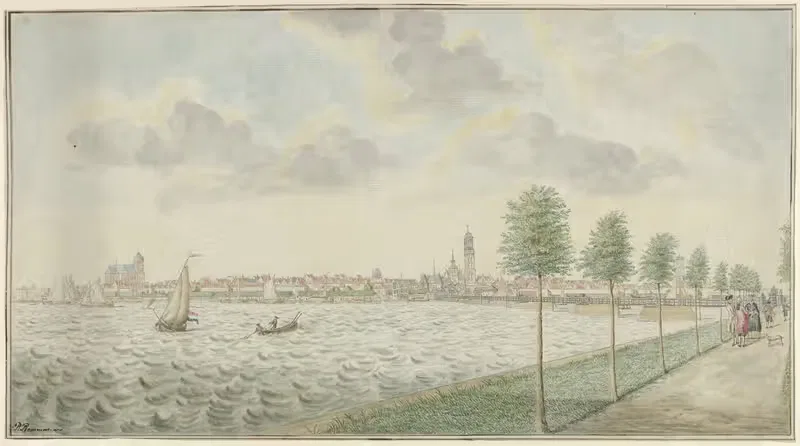 Gezicht op Kampen van de rivierzijde — Pieter Remmers