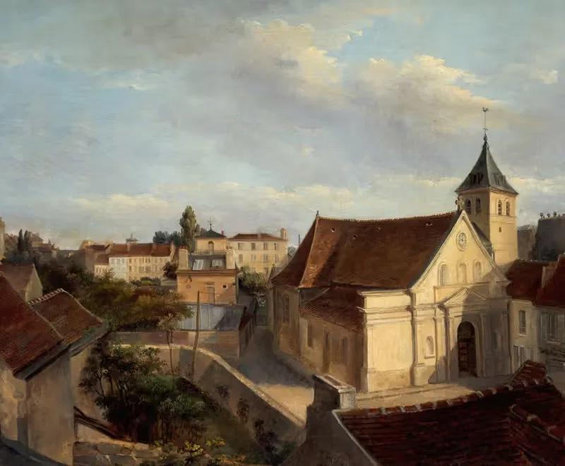 Старая церковь в Белвиле by Виктор Рене Гарсон, 1852 — digital art print download