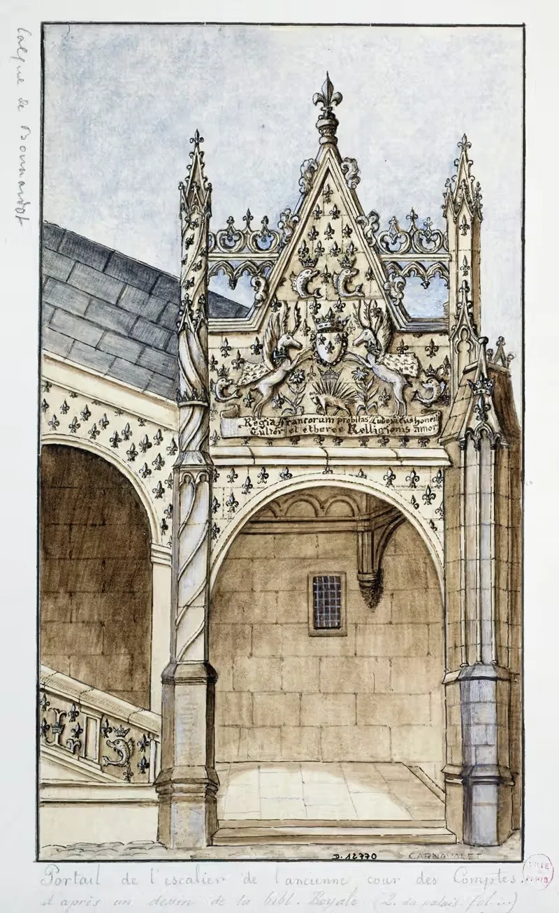 Ancienne cour des Comptes, portail de l'escalier — Alfred Bonnardot