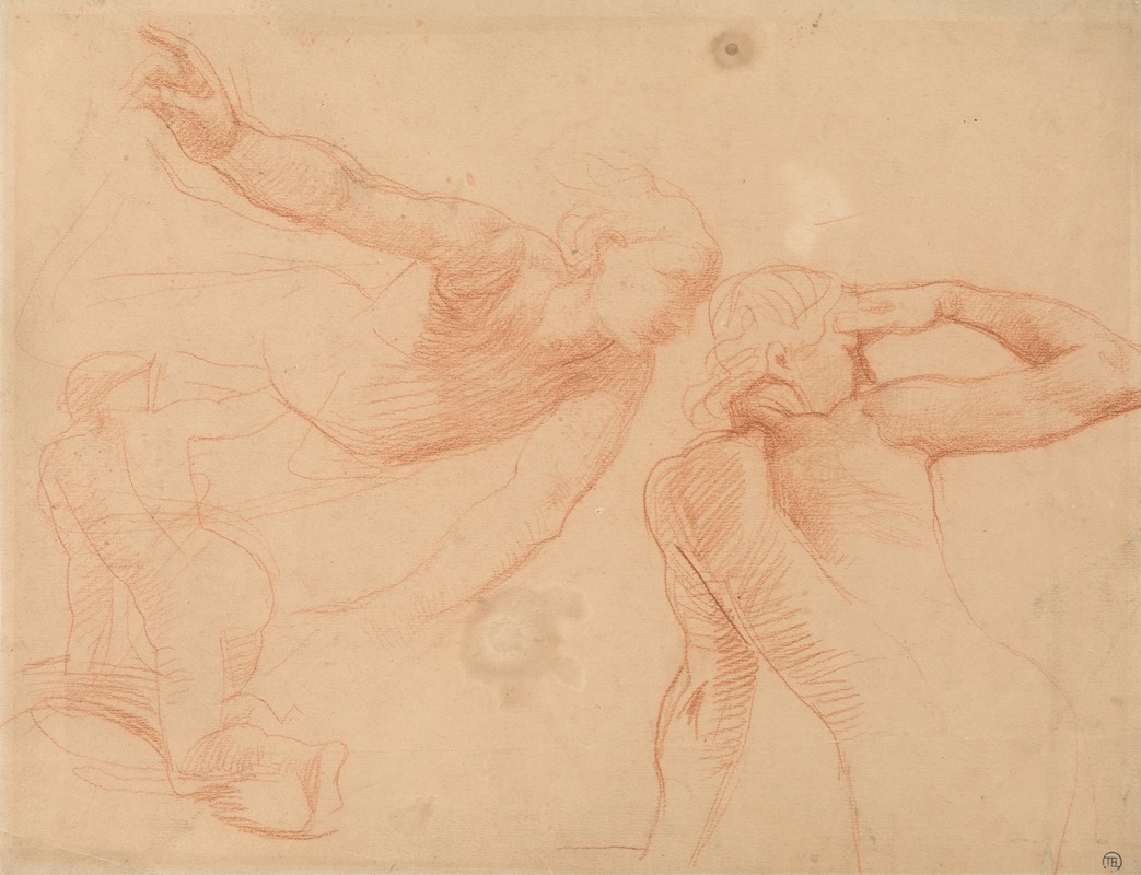 Study of three figures in Movement by Альфред Джордж Стивенс — digital art print download