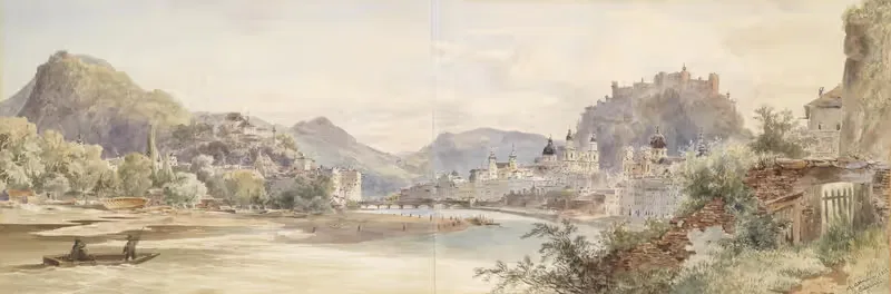 Salzburg by Anton Altmann the younger, 1855 — digital art print download