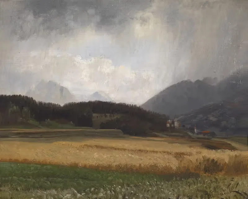 Regenstimmung über Igls by Anton Hlavacek — digital art print download