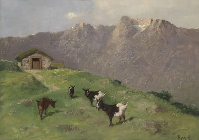 Bergziegen by Arthur Heyer — digital art print download