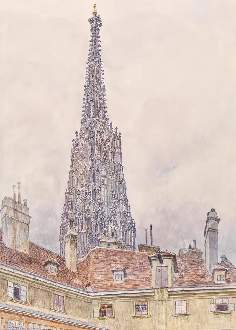 Stefansturm vom Deutschordenshaus — Carl Müller