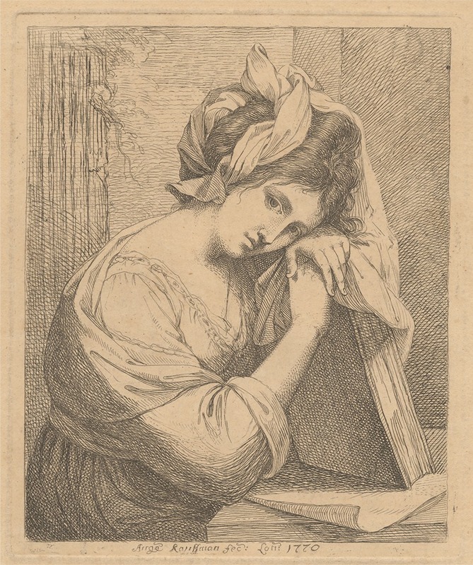 Young Woman in Contemplation — Angelica Kauffmann