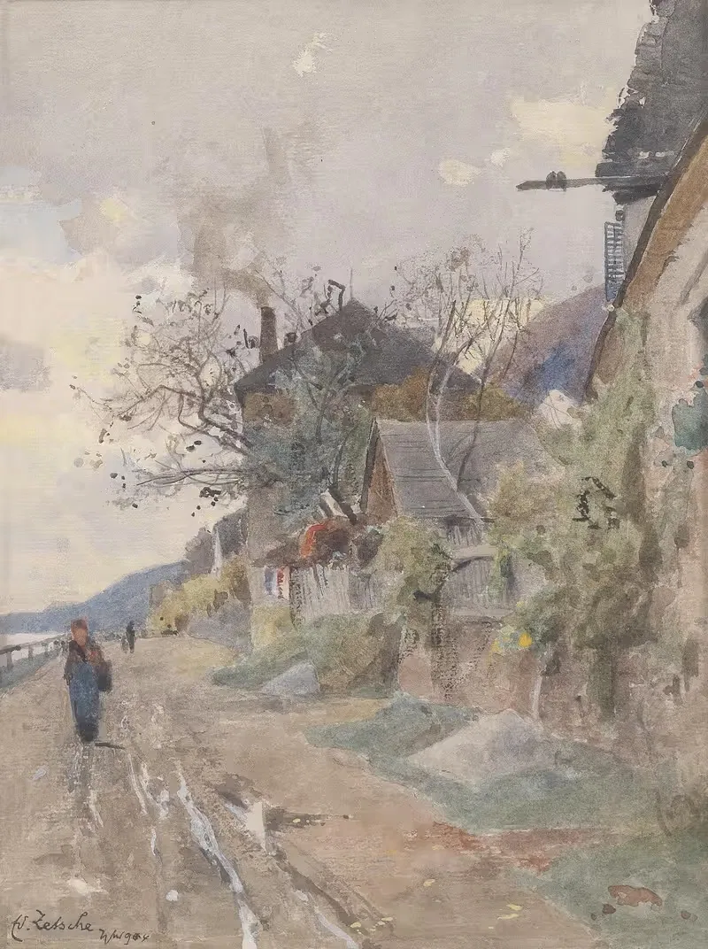 У берега Дуная в Вахау by Эдуард Зетше, 1904 — digital art print download