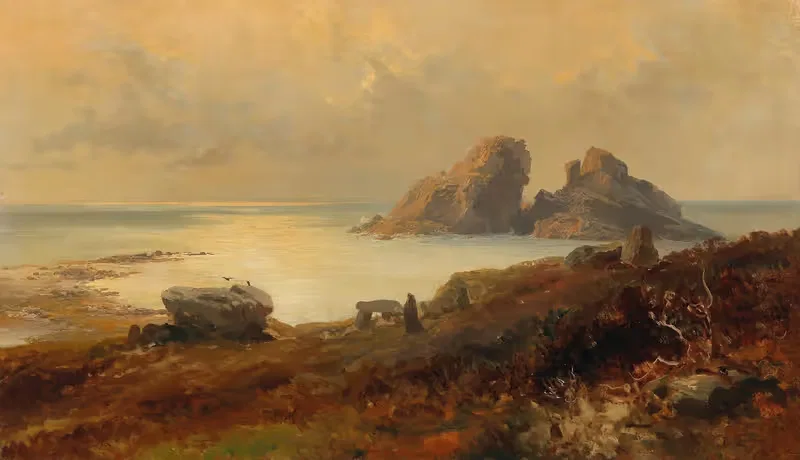 Coastal landscape by Edward Theodore Compton — digital art print download