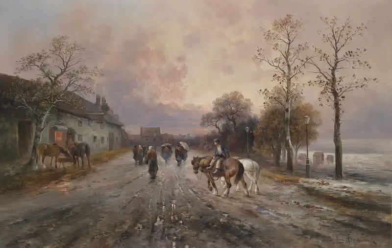 Вечернее настроение над деревенским пейзажем by Эмиль Барбарини — digital art print download