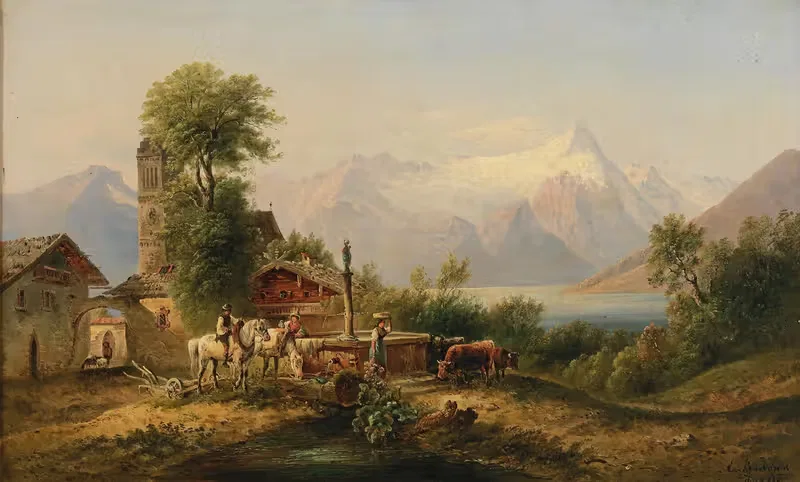 У Целль-ам-Зее by Эмиль Барбарини, 1878 — digital art print download