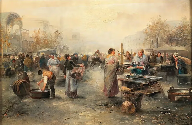 Рыбный рынок by Эмиль Барбарини — digital art print download
