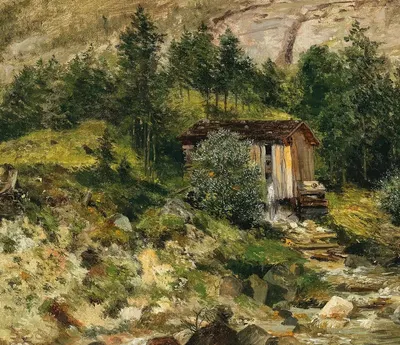 Hütte am Pass Luegg by Emilie Mediz-Pelikan — digital art print download