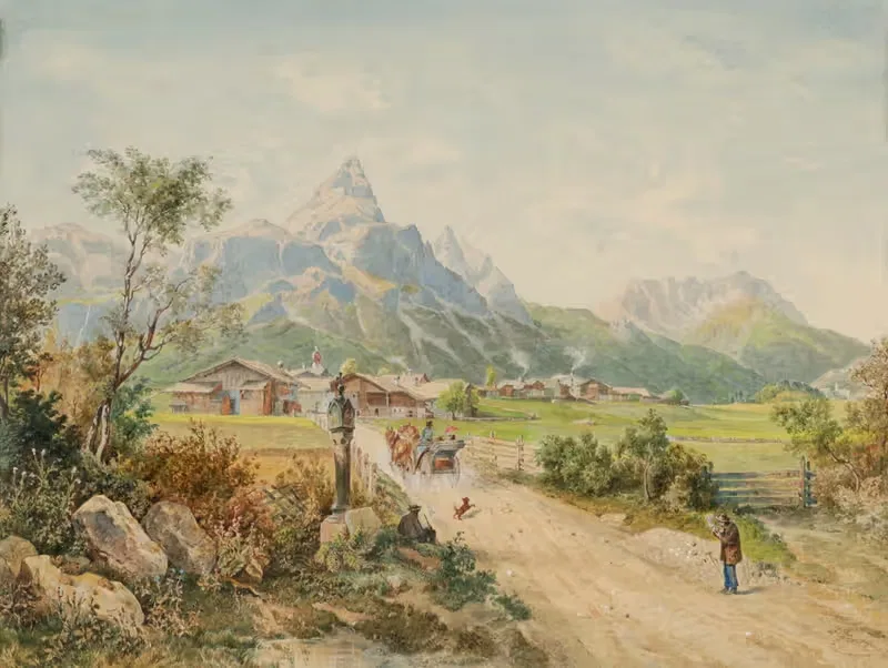 Die Sonnenspitze bei Ehrwald by Ferdinand Gatt — digital art print download