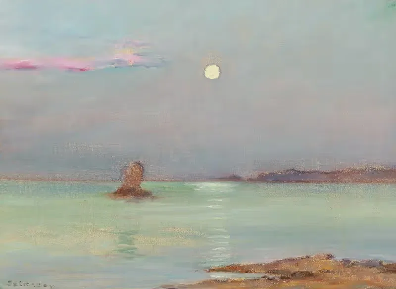 Луна восходит над морем by Ференц Сиксай — digital art print download