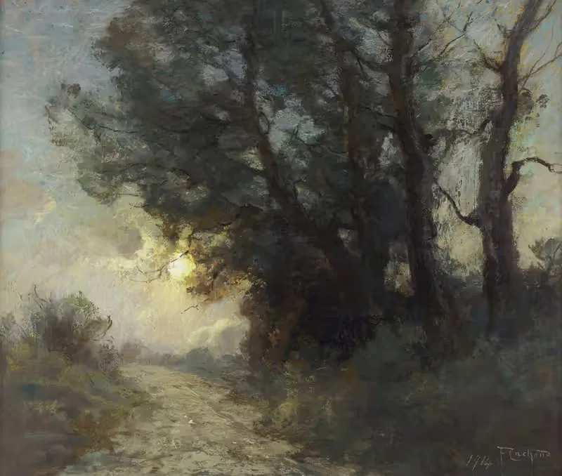 Route sous la lune by François Cachoud, 1914 — digital art print download