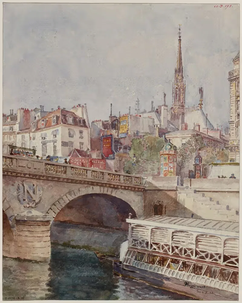 Мост Сен-Мишель by Франсуа Макс Бюгникур, 1801 - 1900 — digital art print download