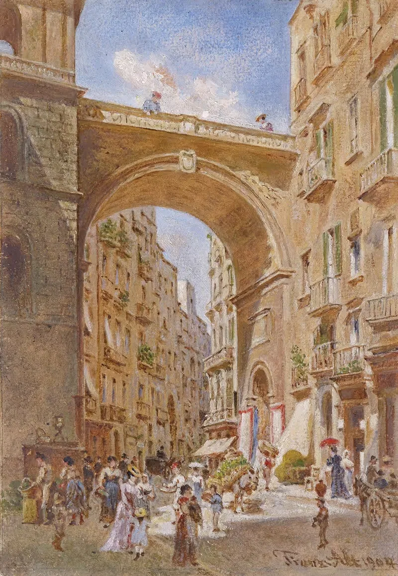 Неаполь, мост Чиаия by Франц Альт, 1904 — digital art print download