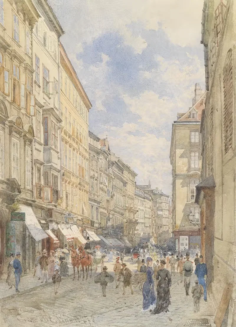 Вайбурггассе by Франц Альт, 1877 — digital art print download