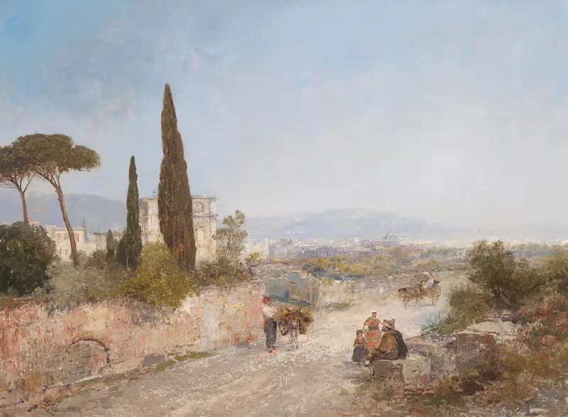 Landschaft mit Blick auf Florenz — Georg Fischhof