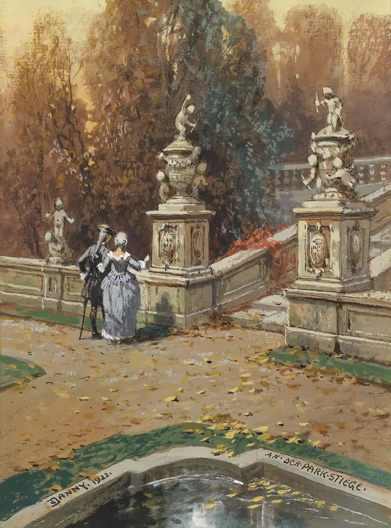 У парковой лестницы by Георг Янни, 1922 — digital art print download