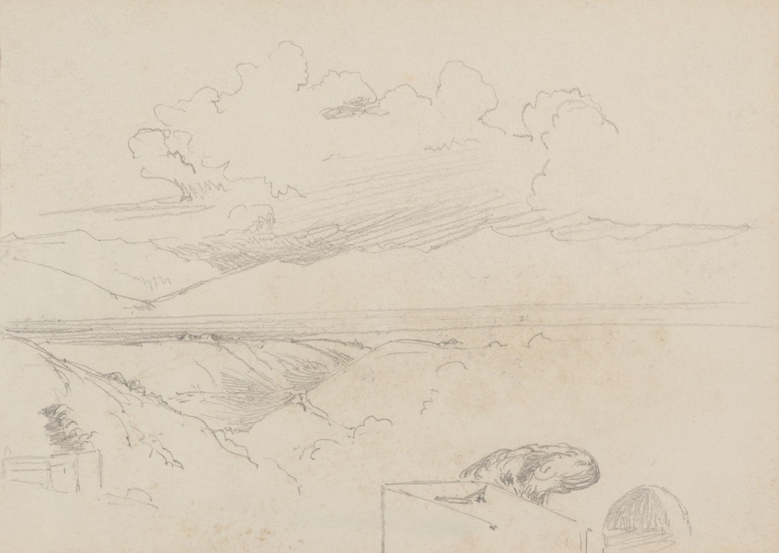 Study of Mountainous Landscape with Clouds by Барбара Бодичон, 1861 — digital art print download