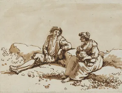 Seated Figures for Figure originali dedicare a sua Eccellenza Il Sigre Maggior Generale Hervey by Карло Лабруцци — digital…