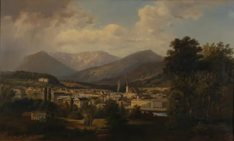 Blick auf Bad Ischl by Gustav Barbarini — digital art print download