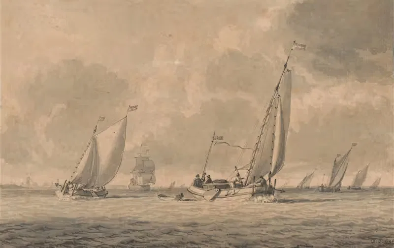 Бarge Heading out to Sea by Доминик Серрес, 1782 — digital art print download