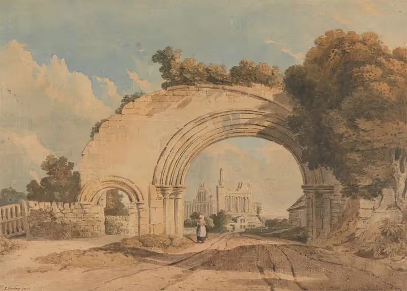 Аббатство Байленд, Йоркшир by Джон Варли, 1808 — digital art print download