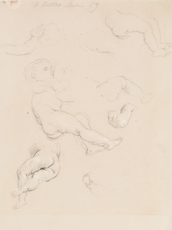 Four Figure Studies by Эдуард Юлиус Фридрих Бендеман — digital art print download