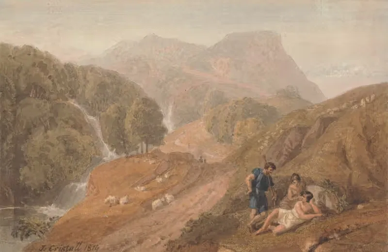 Аркадийский пейзаж с пастухами by Джошуа Кристалл, 1814 — digital art print download