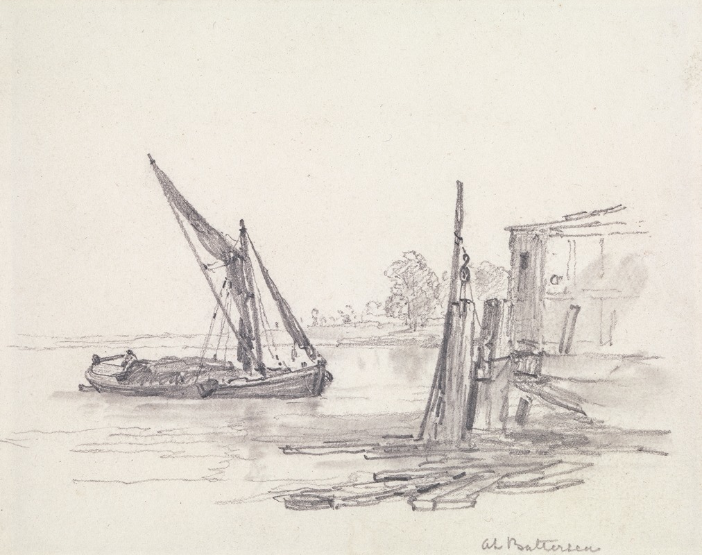 View on the Thames at Battersea by Эдвард Уильям Кук — digital art print download
