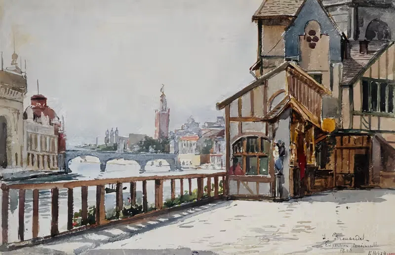 Exposition de 1900, entrée du Vieux Paris — Laure Brouardel