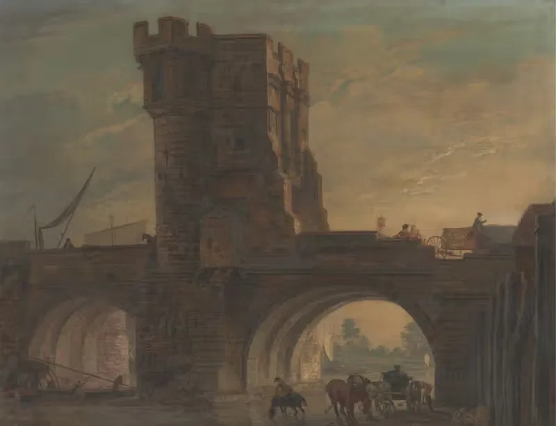 Старый мост в Шрусбери by Пол Сэндби, 1772 — digital art print download