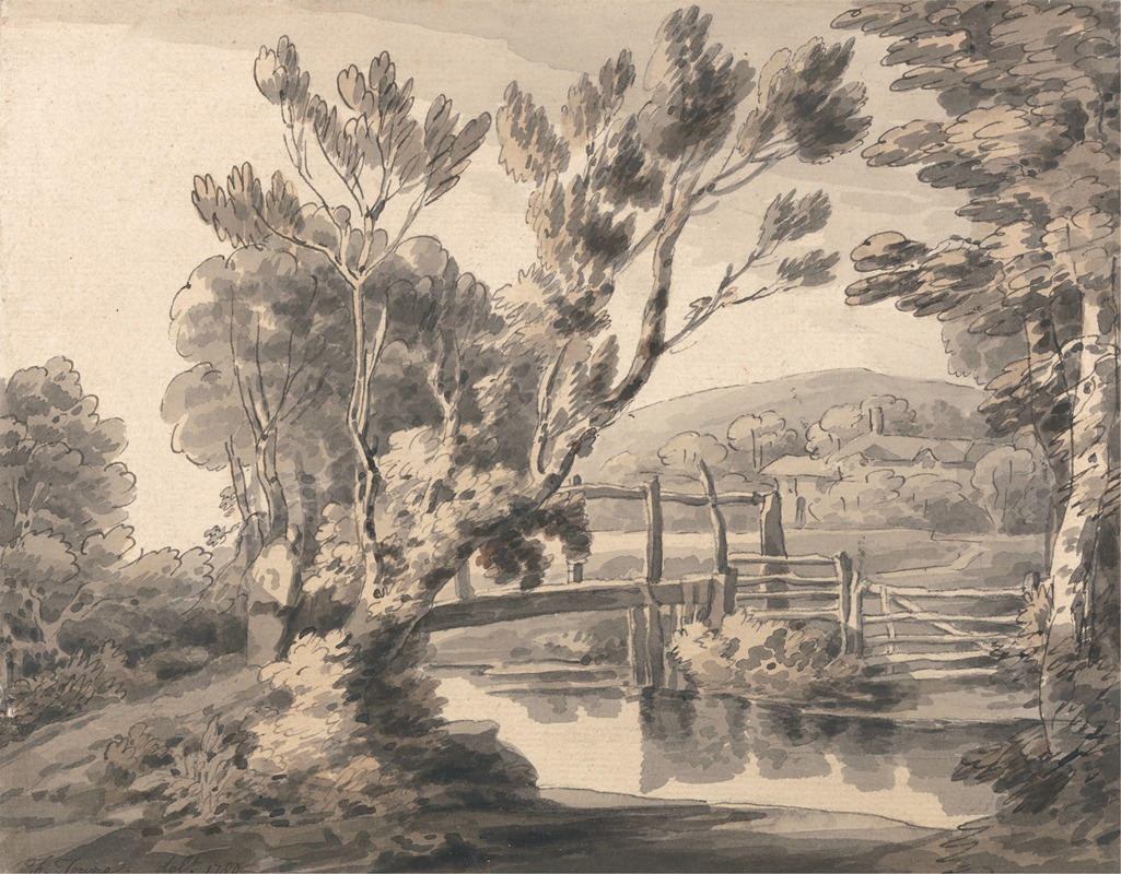 The Foot Bridge by Francis Towne, 1780 — digital art print download