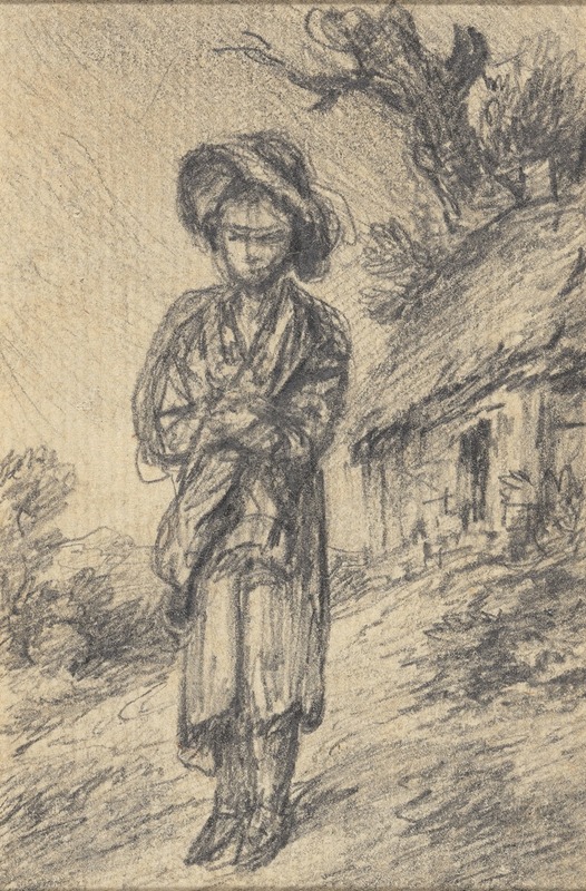 Boy Standing by a Cottage by Gainsborough Dupont — digital art print download