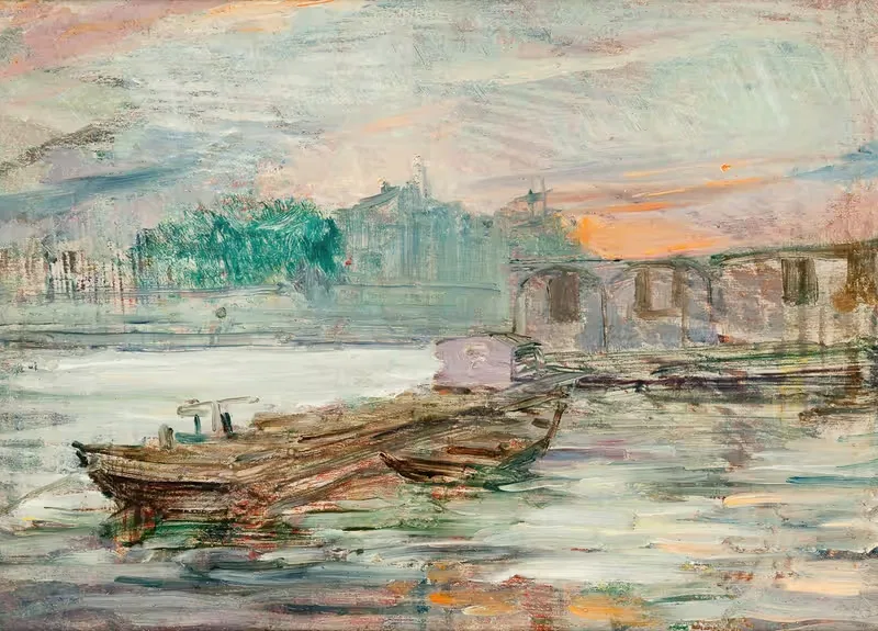 Бarge на Сене by Станислав Выспяньский, 1893 — digital art print download