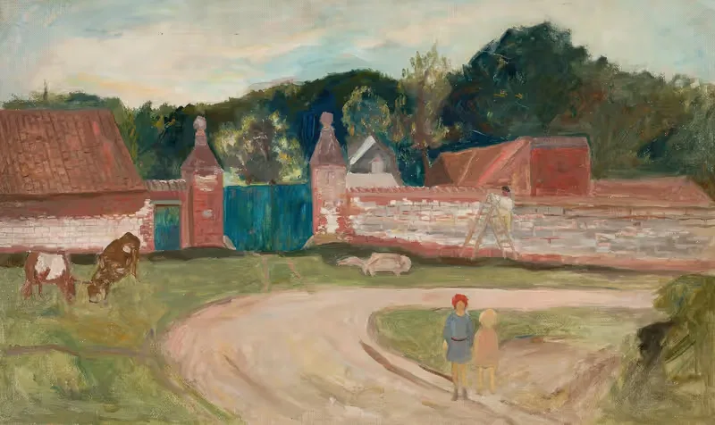 Road in front of the farm — Tadeusz Makowski