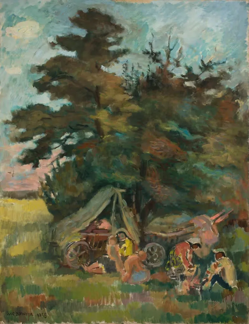 Цыганский лагерь под деревом by Вацлав Вансович, 1938 — digital art print download