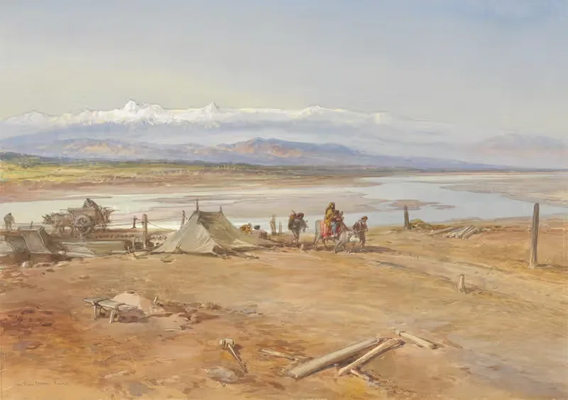 Река Ченаб, Пенджаб by Уильям Симпсон, 1865 — digital art print download