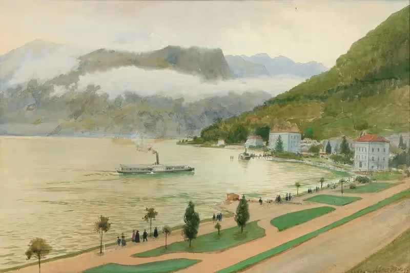 Der Luganer See by Albert Nikolaevich Benois — digital art print download