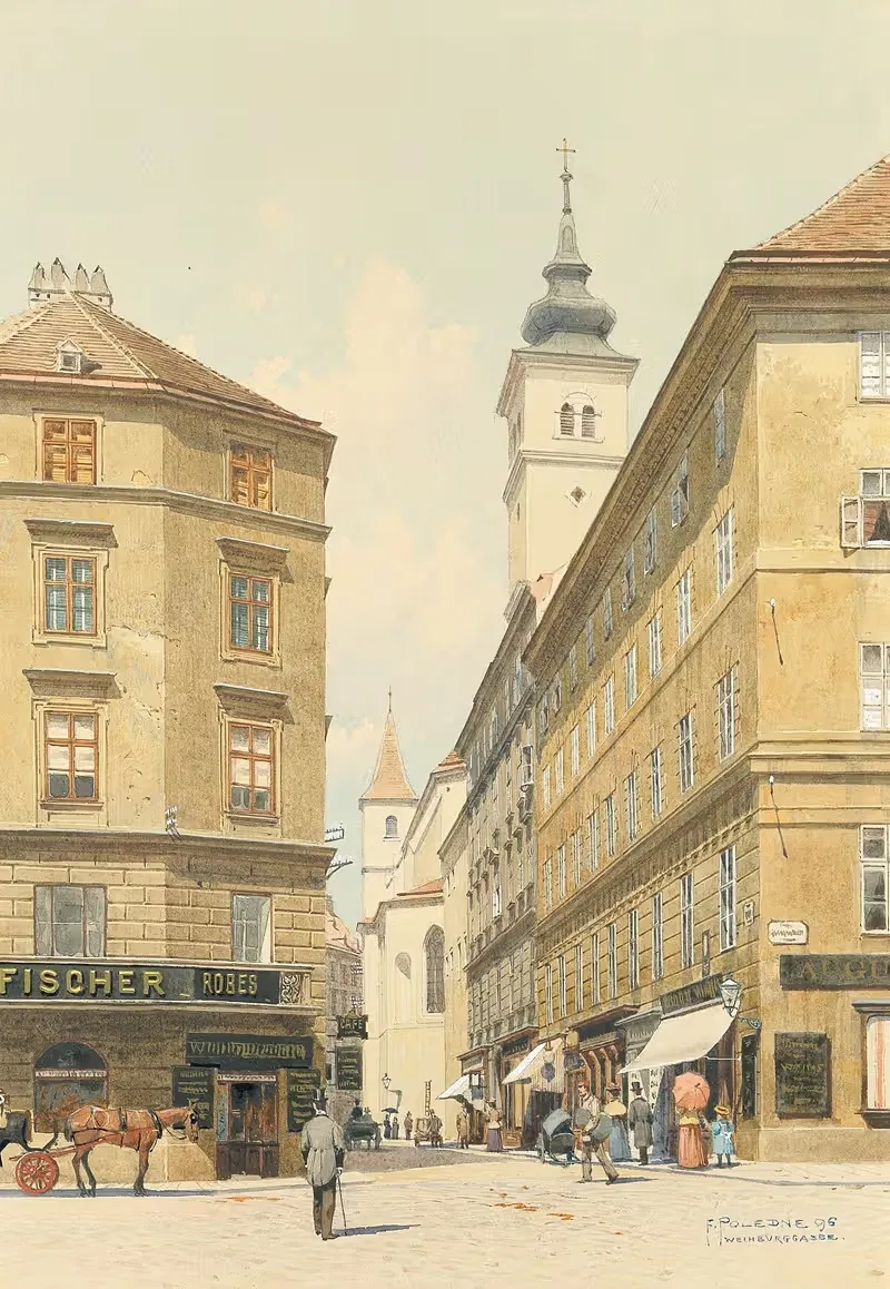 Weihburggasse by Franz Poledne, 1896 — digital art print download