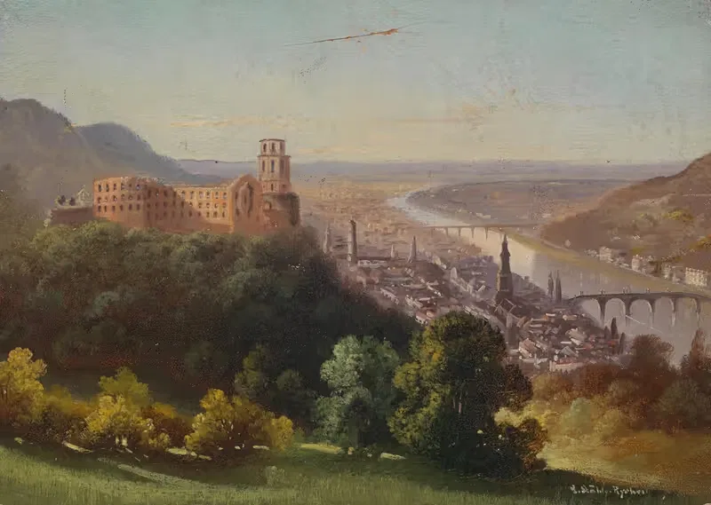 Blick auf Heidelberg by Hubert Sattler — digital art print download