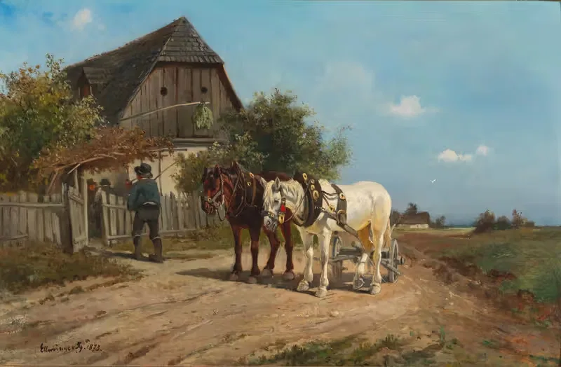 Визит к Хейрингам by Игнац Эллингер, 1873 — digital art print download